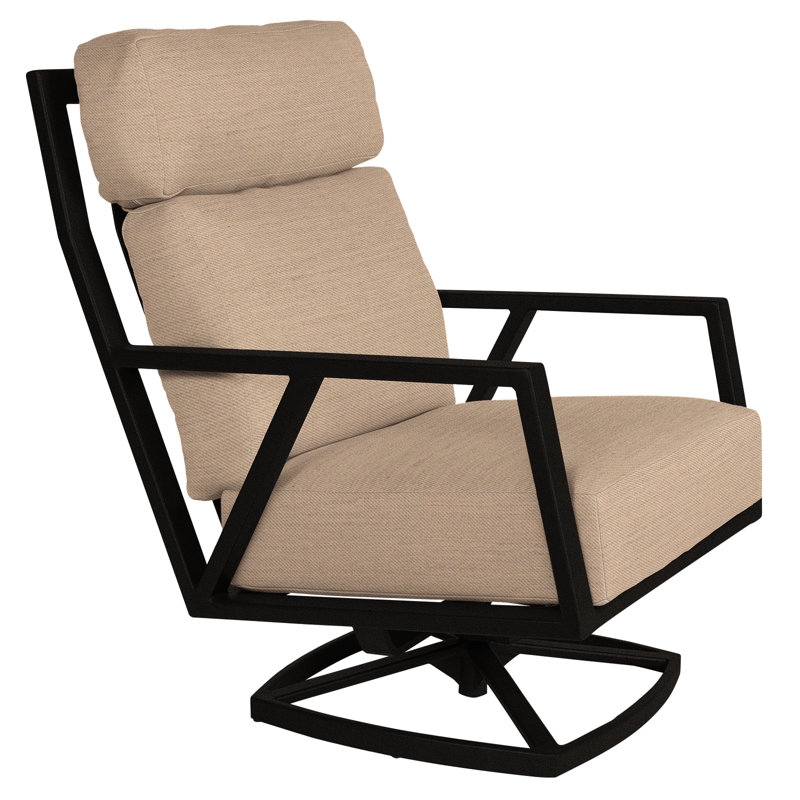 Aris Outdoor Rocker Chair, Carbon Black, Flagship Stone Sunbrella®