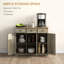 Buffet avec comptoir en bois massif, armoire de rangement pour la cuisine, armoire à café avec 3 tiroirs, portes et tablette réglable-1792770673-1792770678
