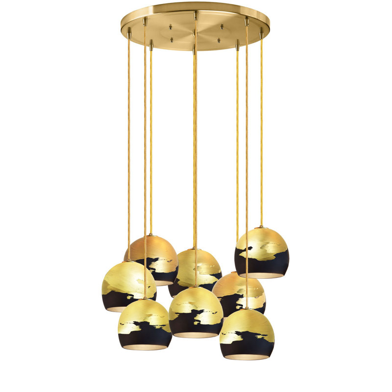 8 - Light Crystal Chandelier, 48" H x 18" W x 18" D, Gold, Gold