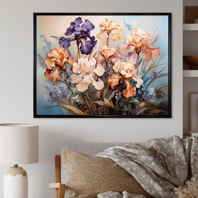 " Purple And Peach Irises Timeless Charm "