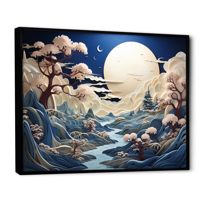 Marytza " Glacier Arctic Whispers I ", Cadre flottant noir, H 34 po x l 44 po x P 1,5 po