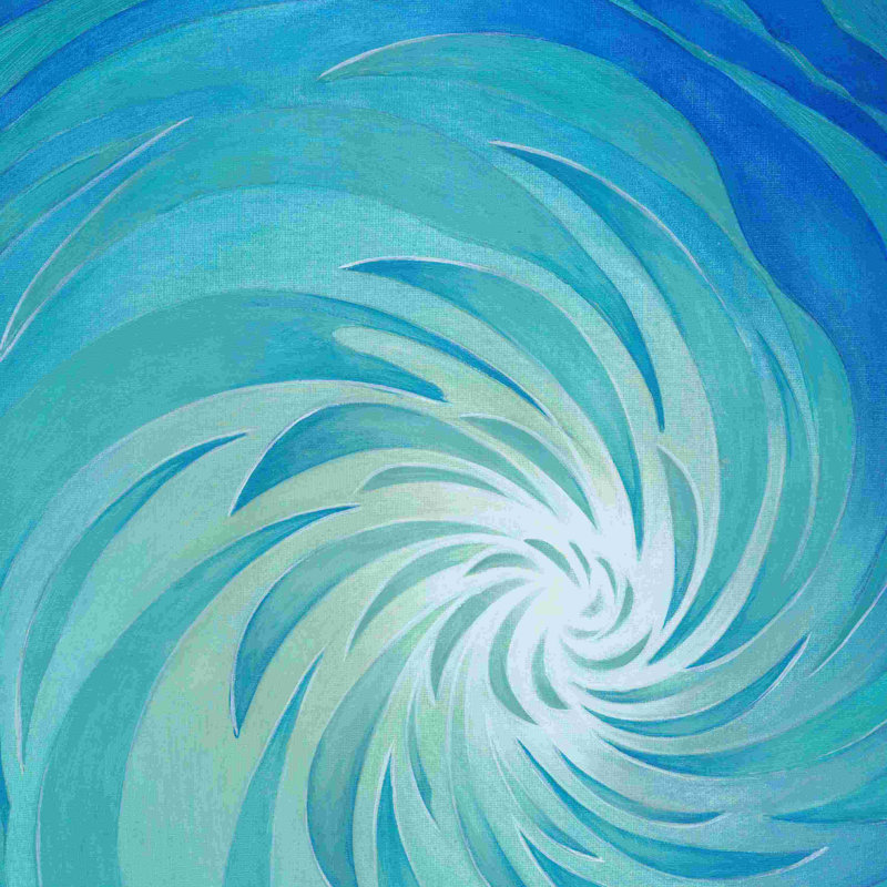 Blue Vortex - Wrapped Canvas Painting, 20" H x 20" W