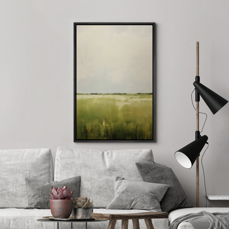 Paysage vert abstrait, décor minimaliste simple, Noir, H 24 po x l 16 po