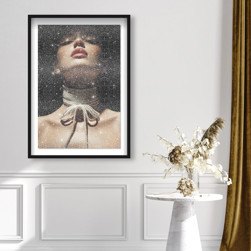 Pearl Constellation Print by Oliver Gal, 37.5"H x 25.5"W, Black Shadowbox