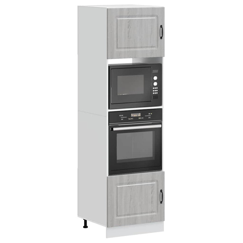 Oven Cabinets 2 Pcs Lucca Engineered Wood, Grey Sonoma