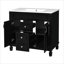 Meuble-lavabo de 36 po avec lavabo supérieur, armoire à miroir blanche, armoire de rangement moderne avec 2 portes à fermeture douce et 2 tiroirs, meuble-lavabo simple-109906633