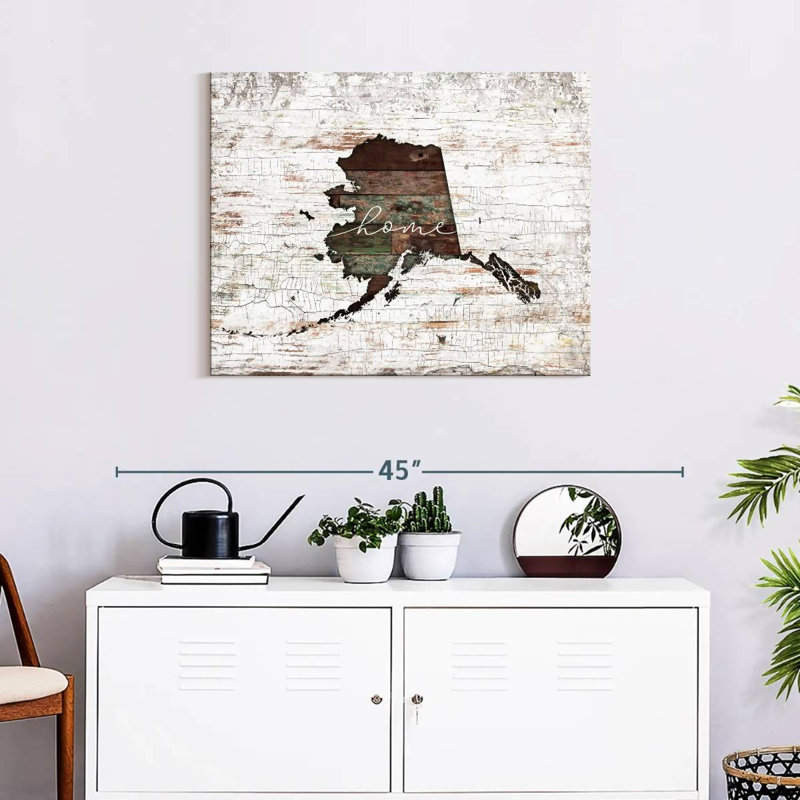 " Alaska Home Map " by Jorge S, 24" H x 30" W x 1.25" D