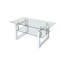 Table basse en verre, l 39,4 po x P 19,7 po x H 17,7 po, verre trempé, 1 pièce, argent, rangement intégré