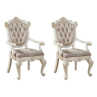 Chaise avec accoudoirs capitonnée Bayleen