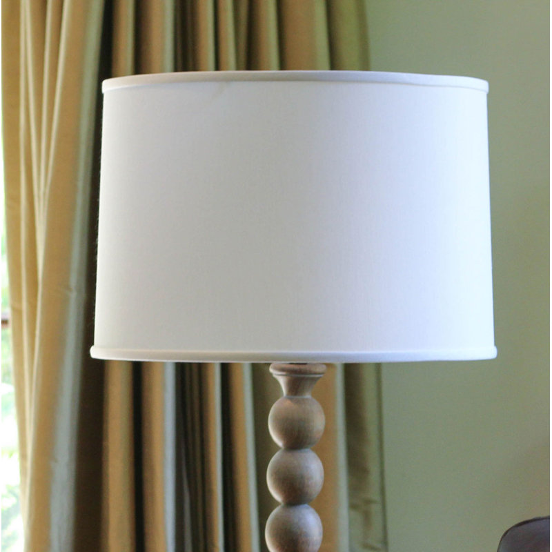  Abat-jour tambour en tissu 10 po, Blanc