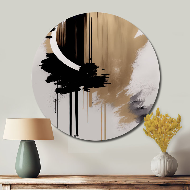 Poole - Art abstrait rond en métal, H 16 po x l 16 po
