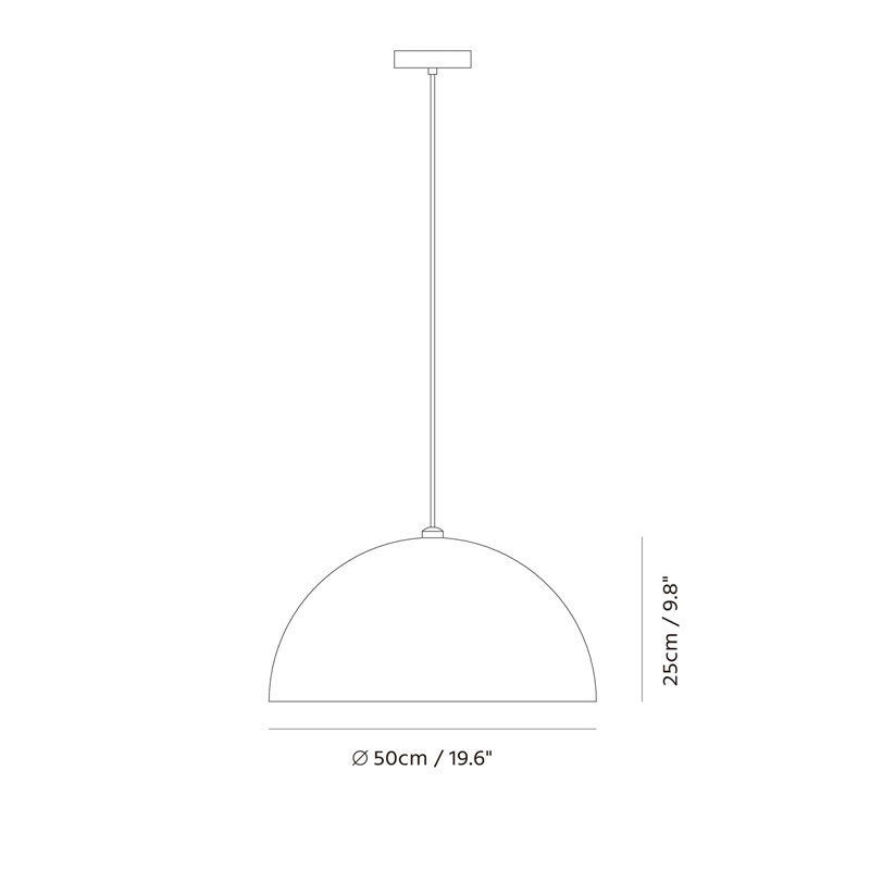 Dome 1 - Light Pendant, Matte Black, 78.7" H x 19.7" W x 19.7" D