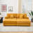 79.3'' Corduroy Comfortable 3 Seater Sofa  With Ottoman-106876917