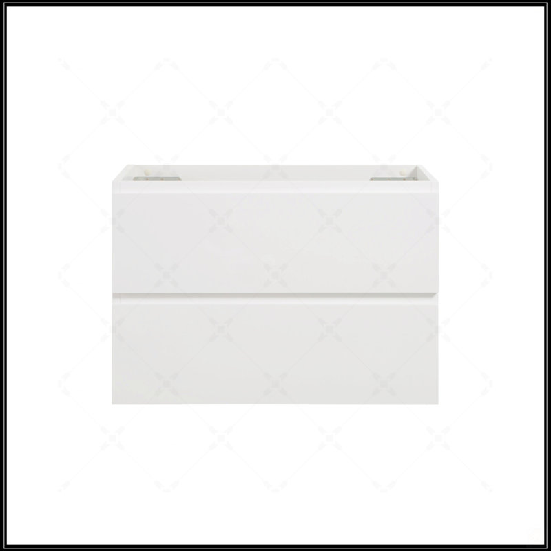 Armoire murale à deux tiroirs Alice-30W-201, pré-assemblée pour une installation facile et un rangement amélioré, Blanc