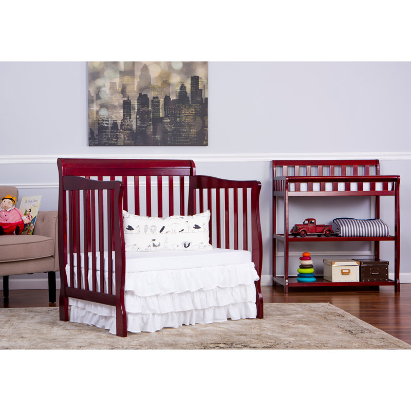 Cherry Wood 2-in-1 Changing Table with Safety Strap