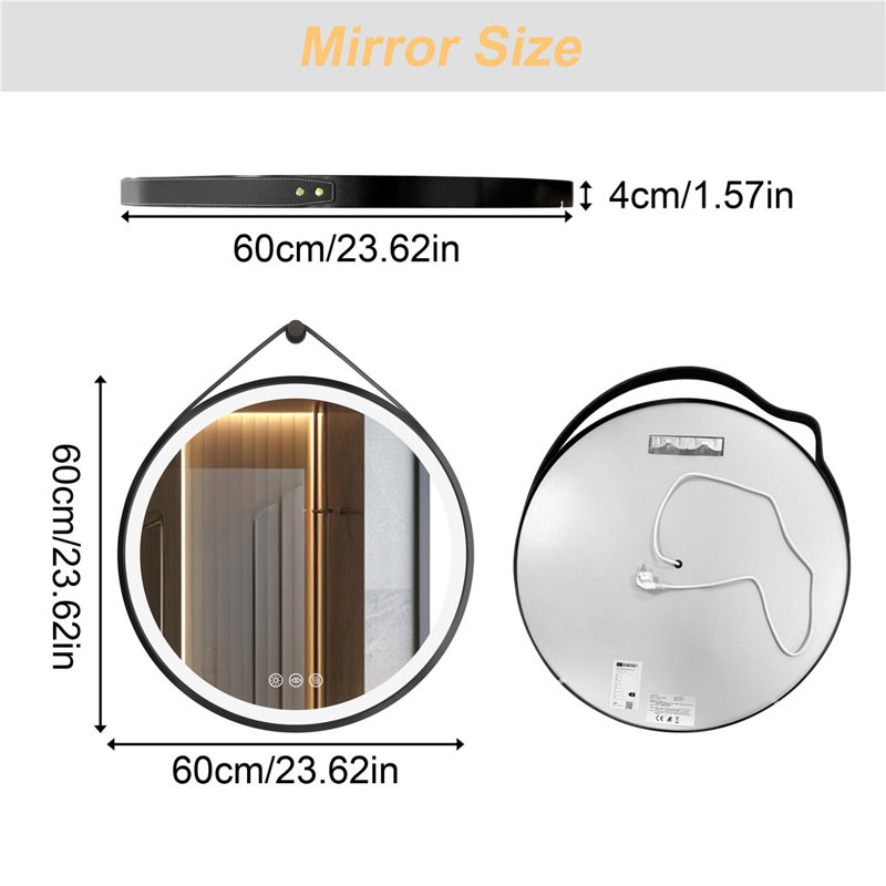 Darita Aluminium Round LED Mirror, 60cm x 60cm
