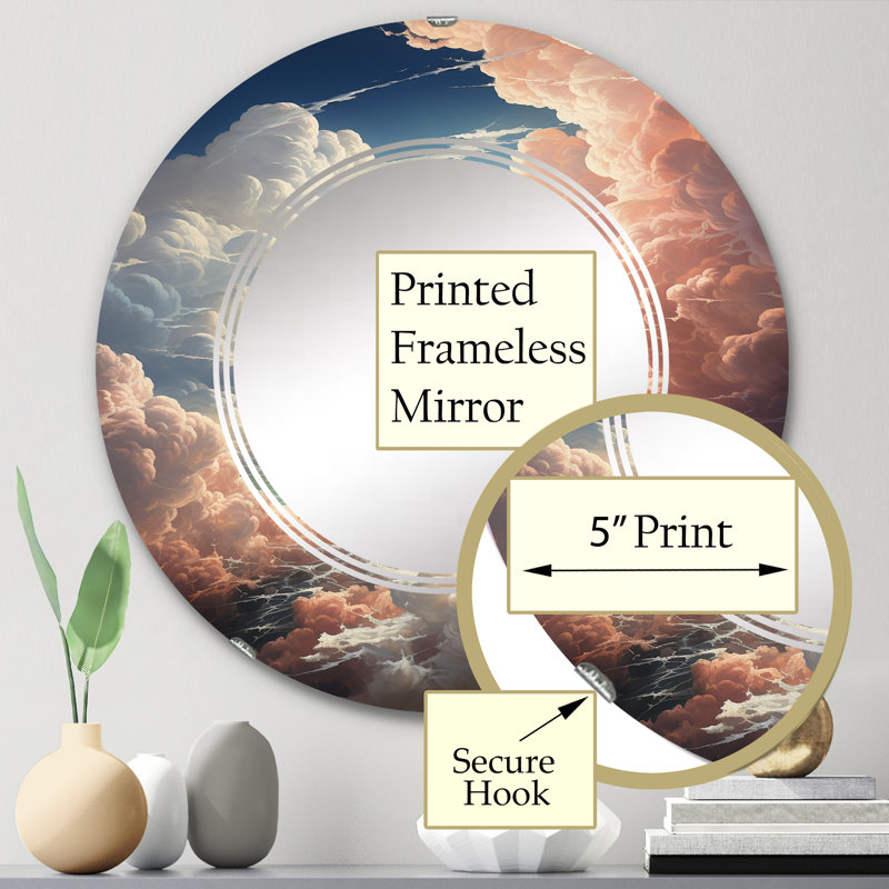 Yefry - Miroir mural rond, 24 po x 24 po