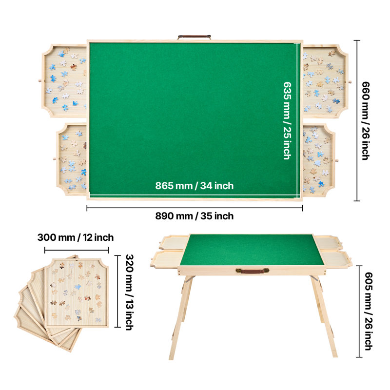 VEVOR Wood Puzzle/Brainteaser, 66cm H x 66cm W x 88.9cm D, Beige/Green