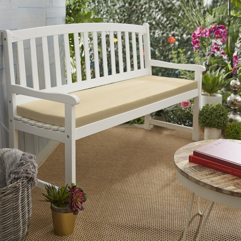 Sunbrella Outdoor Bench Seat Cushion, 3" H x 48" W x 19" D, Antique Beige Sunbrella® Canvas