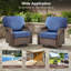 Ensemble de conversation pour patio en osier 6 pièces avec 4 chaises pivotantes et tables d'appoint-115887588-115887589