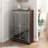 Mirrored Cabinet With Double Door Shoe Storage - Brown And Silver, Frosted Glass Silver Colored,