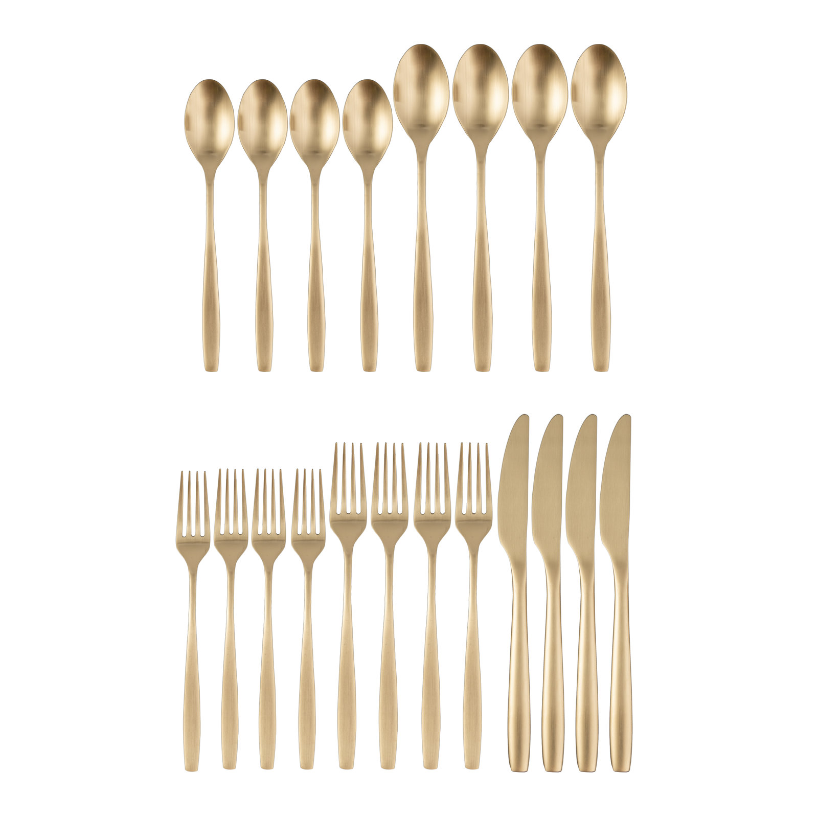 Averie Flatware Set - Service for 4, Champagne Satin