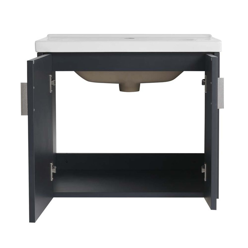Meuble-lavabo 24 po avec lavabo, Noir