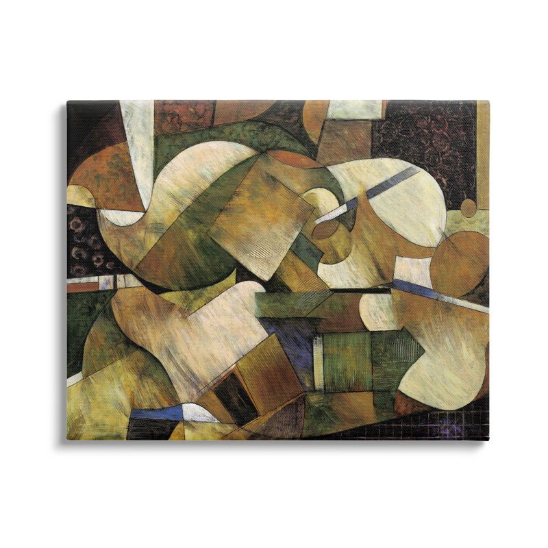 «Layered Shapes Cubism Arrangement», art mural par Jonathan Parsons, H 24 po x l 30 po x P 1,5 po