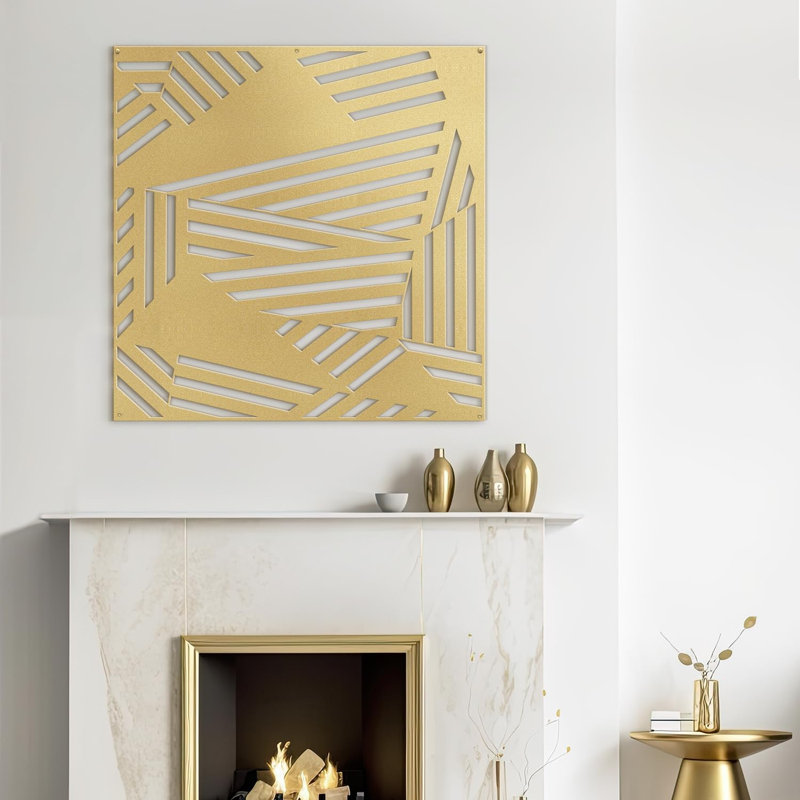 Wall Decor Metal, 30" H x 30" W x 0.05" D, Gold