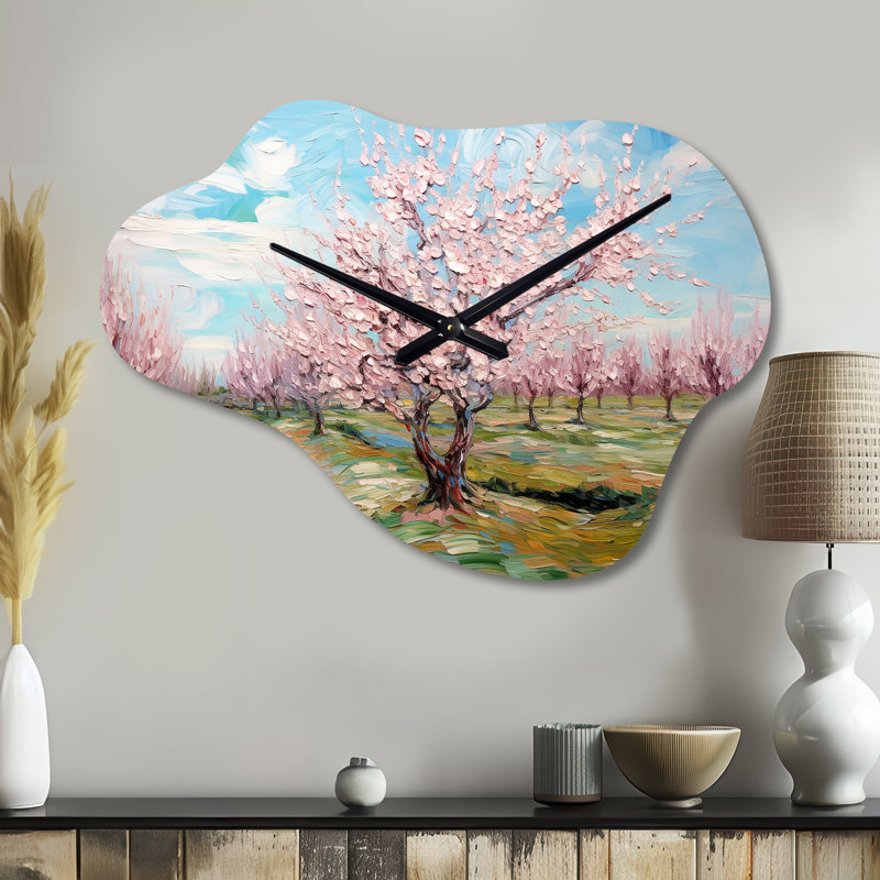 Horloge murale Vangogh Blooming Cherry Trees - Vangogh Cloud, Petit
