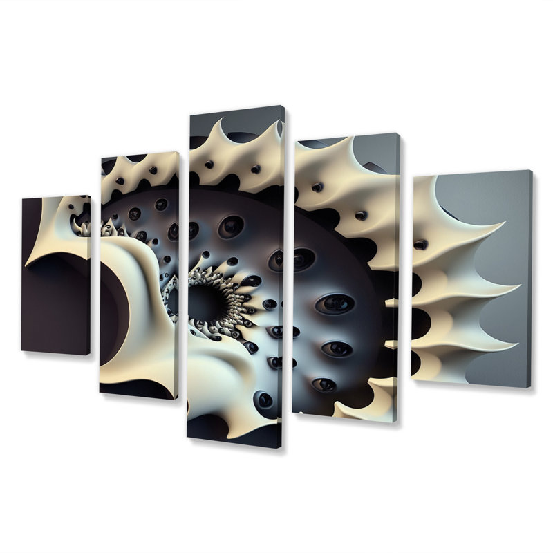 3D Fractal Universeii - Décoration murale fractales - 5 panneaux