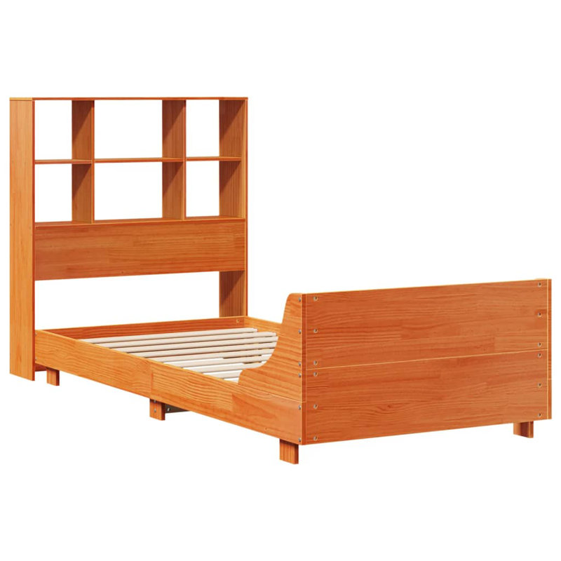 65-32 Solid Wood Bed, Wax Brown, 150 x 200 cm