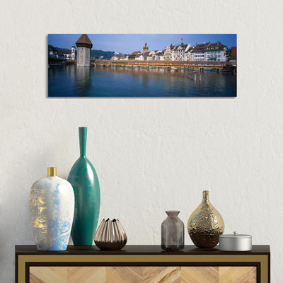 Kapellbrucke & Wasserturm, Lucerne, Switzerland - Wrapped Canvas Panoramic Print