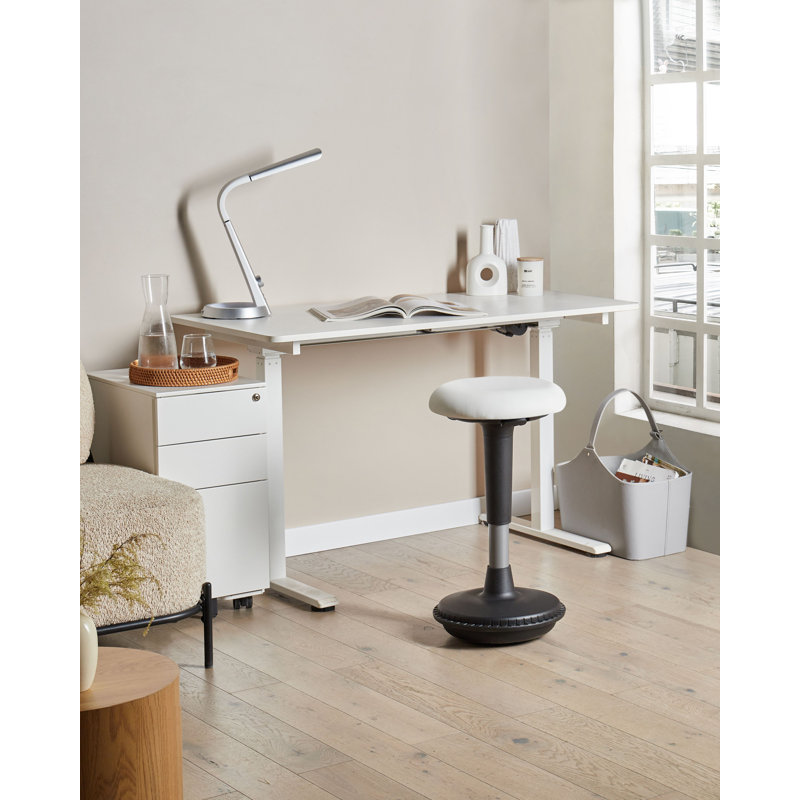 Adjustable Height Ergonomic Active Stool, White