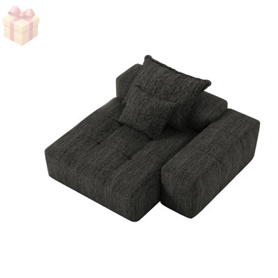 Ensemble de canapé modulaire surdimensionné moderne avec tissu en chenille scintillant, flexibilité modulaire et aucun assemblage requis