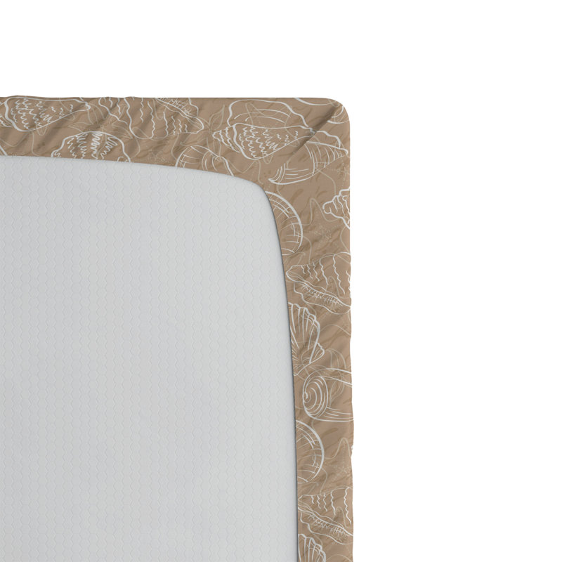 Drap-housse à motif floral Ambesonne, Brun clair, blanc / floral, Drap-housse très grand californien