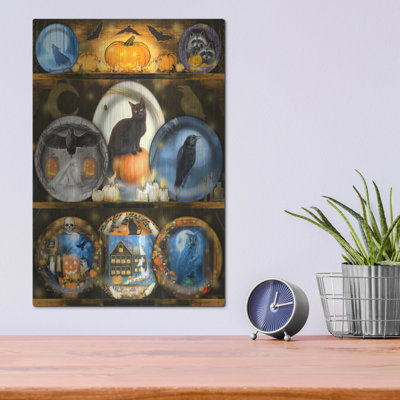 «Spooky Halloween Plates» par Art and a Little Magic, art mural en métal