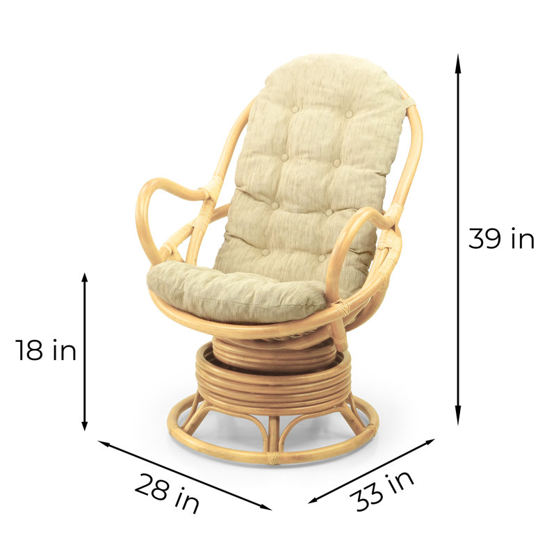 Upholstered Swivel Accent Chair, Cream, Natural