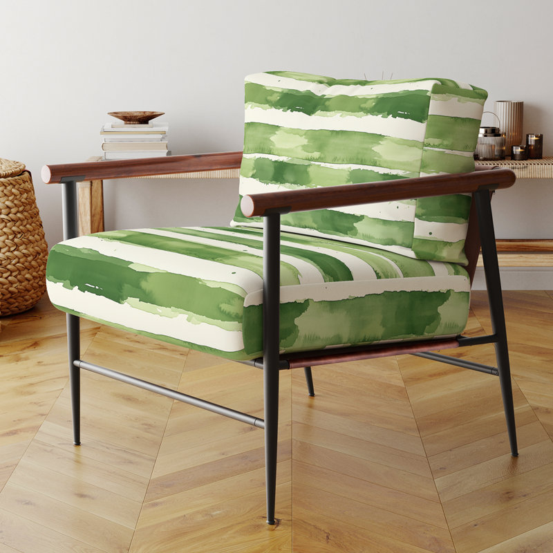 Chaise d'appoint Country Farmhouse - vert et beige Meadow Stripes