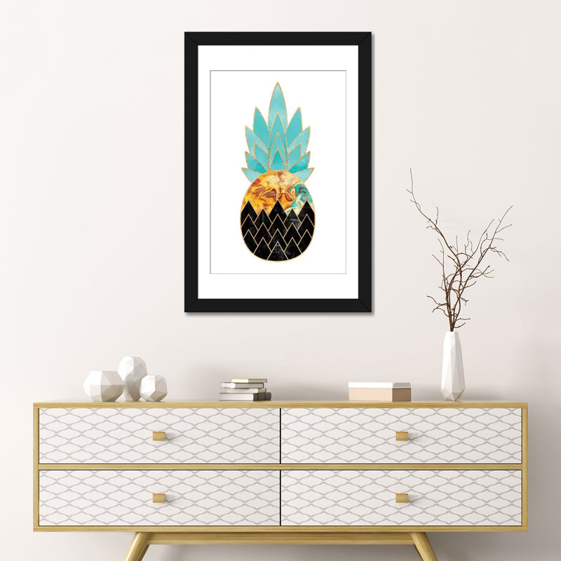 «Precious Pineapple» par Elisabeth Fredriksson, reproduction d'art graphique sur toile, H 24 po x l 16 po x P 1 po, Blanc