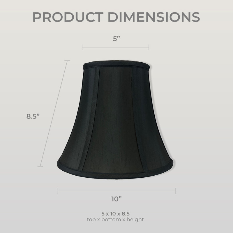Royal Designs, Inc. BSO-704-10BLK/GL True Bell Basic Lamp Shade, 5 x 10 x 8.5, Black with Gold, 8.5" H x 10" W x 10" D, Black