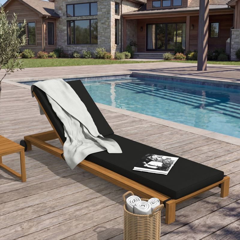 Sunbrella® Outdoor Chaise Cushion, 21" W x 78" D, Sunbrella® Canvas Black