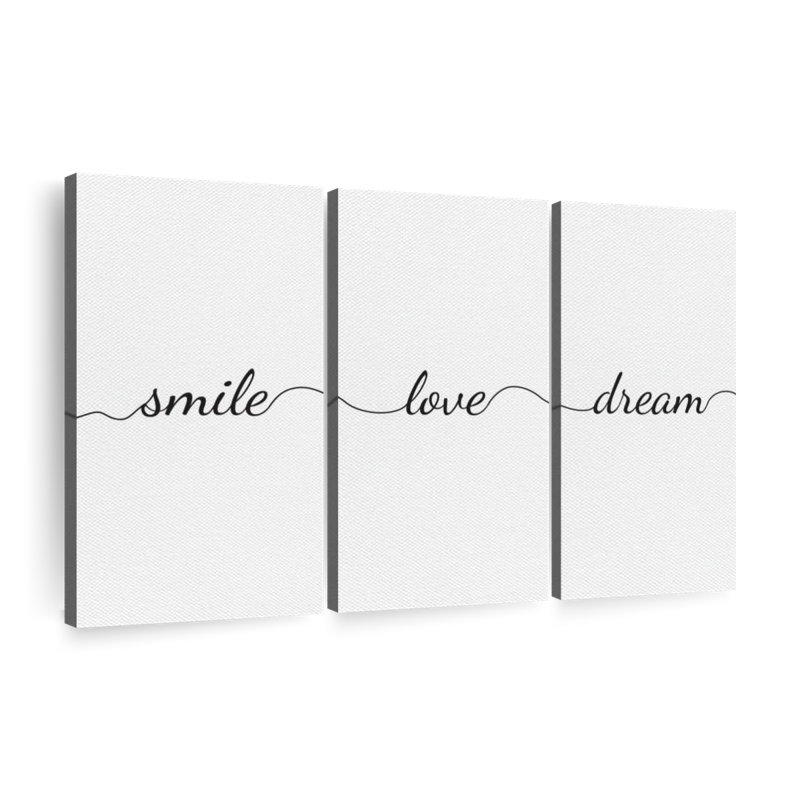 «Smile Love Dream», reproduction d'art sur toile, H 24 po x l 38 po x P 1,25 po
