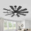 Ventilateur de plafond à 62 pales 62 pouces avec lumière à intensité variable et télécommande, moteur CC réversible silencieux, 3CCT DEL, grand ventilateur de plafond intérieur à 6 vitesses pour le salon-133667371