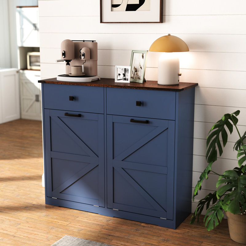 Armoire poubelle double inclinable Farmhouse Blue