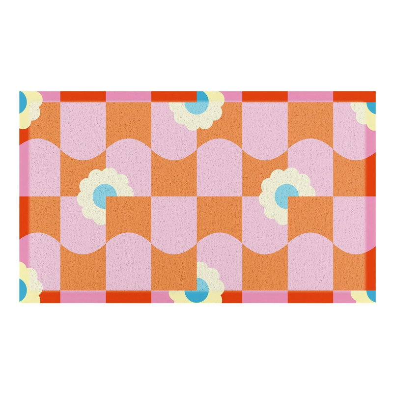 Non-Slip Floral Doormat, 24" x 36"