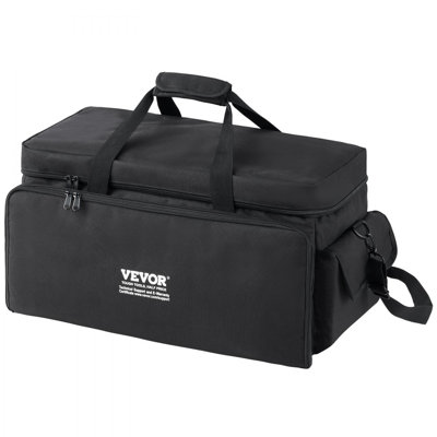 Sac de rangement pour câble DJ, tissu Oxford 1200D, sac de voyage avec 9 cloisons détachables et sac à bandoulière rembourré en plastique de 4,92 pi, sac en fil métallique pour accessoires de musique 23,6 x 11,8 x 12,7 po