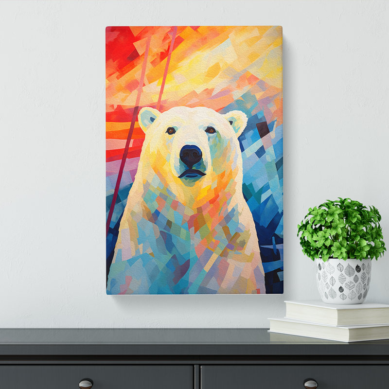 Polar Bear Abstract - Wrapped Canvas, 50cm H x 35cm W x 3cm D