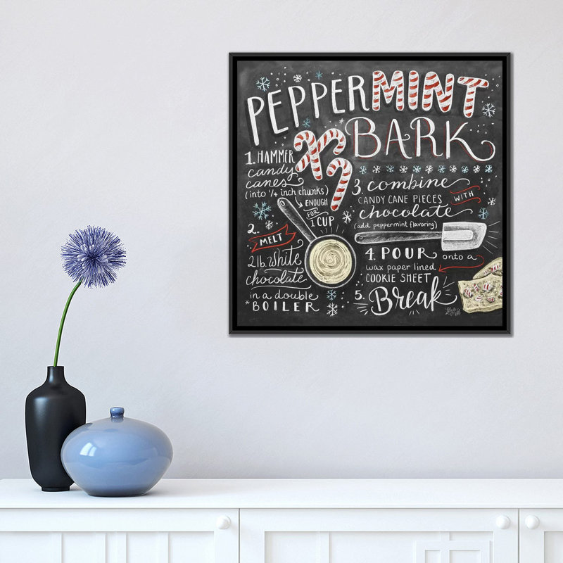 « Menthe poivrée » par Lily & Val-impression d’art textuel, Toile avec cadre noir, Pas de tapis, H 18 po x l 18 po x 1,5 po