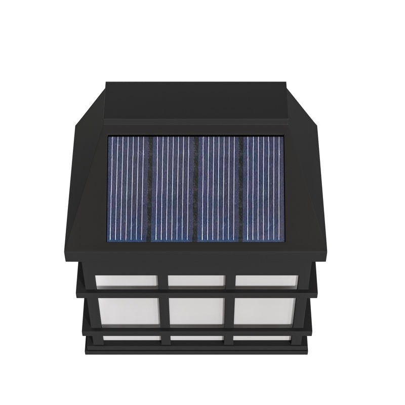 Rutland Decorative Wall Mount Solar Powered Lighting for Decks and Fencing, Black